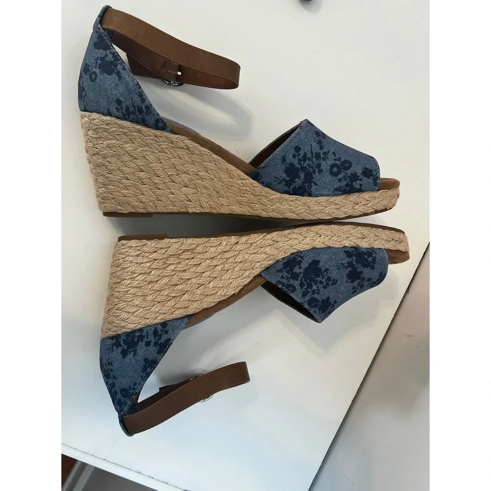 Style & Co Women SELEENEY Faux Leather Open Toe Wedge‎ Sandals Size 10.5 NIB